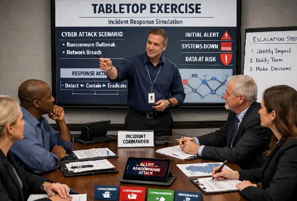 Cybersecurity tabletop exercise
